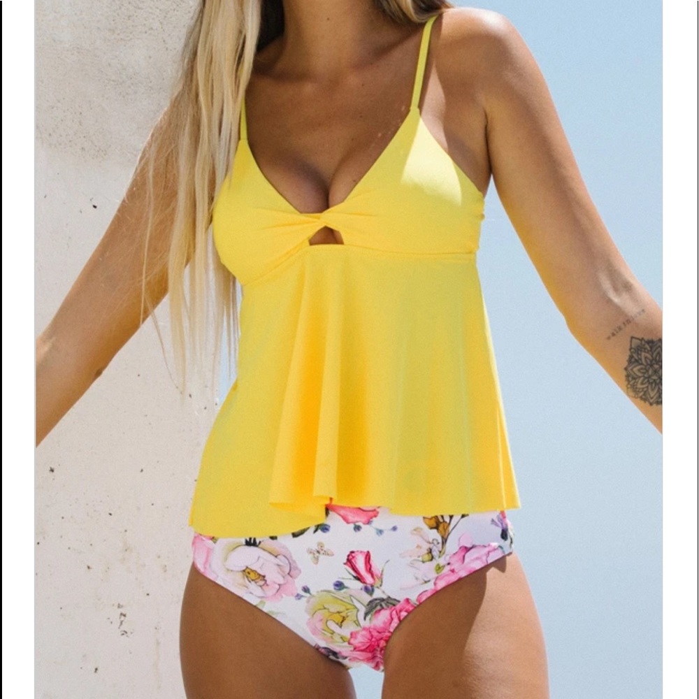 New with Tags Yellow Tankini Swimsuit